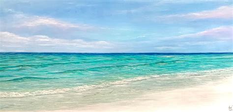 Original Acrylic A Day At The Beach Painting By Sunscapes Art Joseph