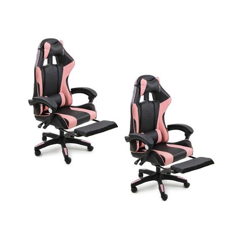 Kit Cadeira Gamer Mx Giratoria Branco E Rosa Mymax Monitor Hd