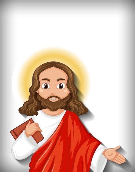 Personagem de desenho animado jesus isolado Vetor Grátis