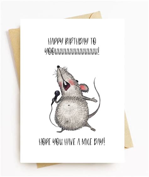 Blank Cards Rat Greeting Card Year Of The Rat Funny Rat Birthday Card