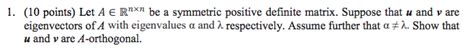 Solved Points Let A E Rnxn Be A Symmetric Positive Chegg