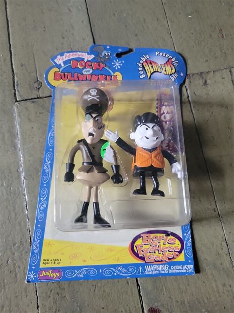 Rocky And Bullwinkle Boris And Fearless Leader Bend Em Bendable Poseable