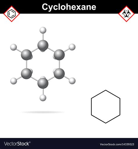 Cyclohexane Chemical Formula And Molecular Vector Image