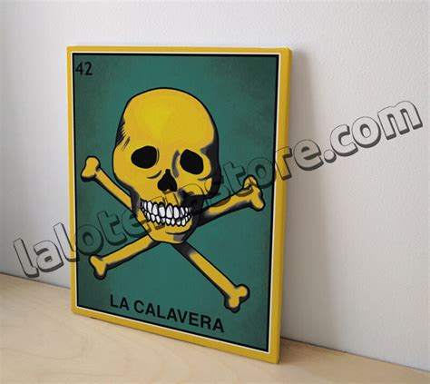 Canvas 8x10 La Calavera Loteria Card Stretched And Ready Etsy