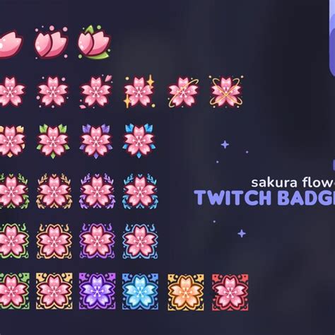 Sakura Twitch Sub Bits Badges Sakura Cherry Blossom Etsy