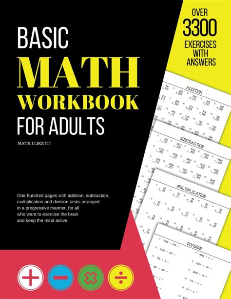 basic math workbook  adults activity book    tasks