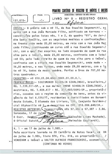 PDF Visualização disponibilizada pela Central Registradores de