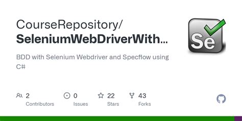 GitHub CourseRepository SeleniumWebDriverWithCSharp BDD With