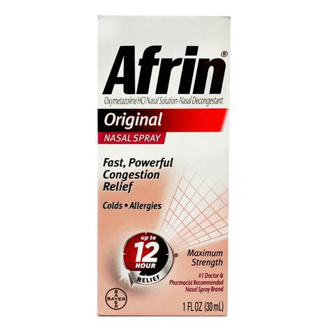 Afrin Nasal Spray, Original, Maximum-Strength, 1 Fl. Oz. (30ml ...