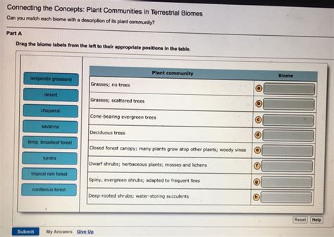 Solved Connecting The Concepts Plant Communities In Terr