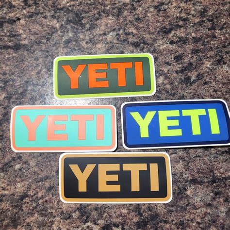 Yeti design yeti stickers lot of 4 color pink size os – Artofit