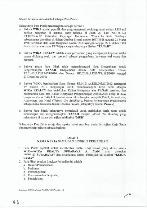 Contoh Surat Perjanjian Kerja Sama Antara Tukang Dan Kontraktor Surat