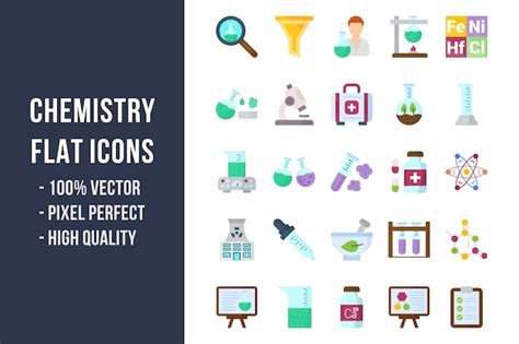 Premium Vector Chemistry Flat Multicolor Icons