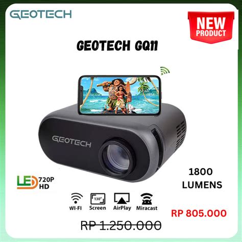 Jual Proyektor Mini Geotech Gq Mini Proyektor Wifi Mirroring Led