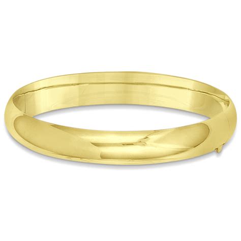 High Polished Hinged Stackable Wide Bangle Bracelet 14k Yellow Gold Q270