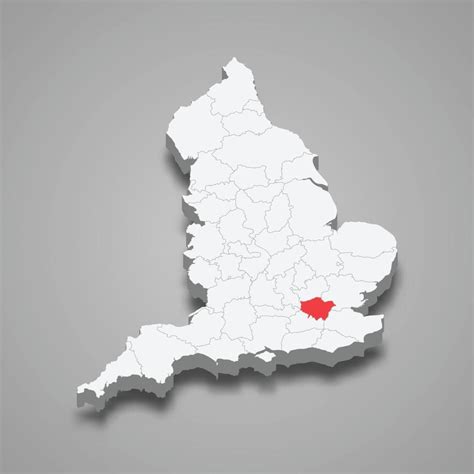 Greater London county location within England 3d map 22753973 Vector ...