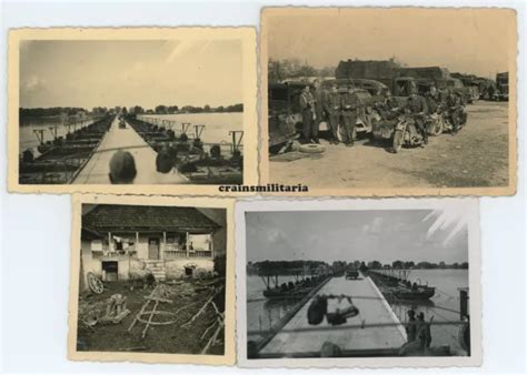 4X ORIG FOTO Kradmelder Donau Grenze Brücke Bauernhaus in Bulgarien