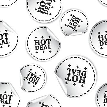 Seamless Hot Price Sticker Pattern For Business Icon Vector Icon