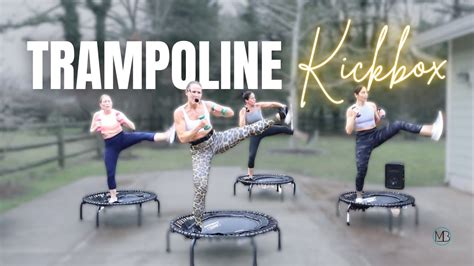 30 Min Trampoline Cardio Kickbox Hiit Light Weights Rebounder Workout Youtube