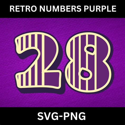 Numbers Clipart Retro Purple Numbers Svg Png Numbers 0 9 Clipart Digital Numbers Stickers Fonts