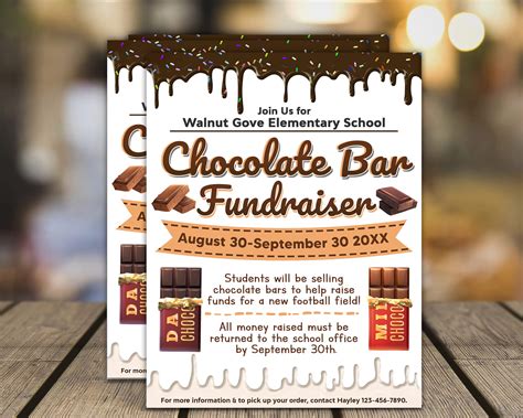 Editable Chocolate Bar Flyer, Fundraiser Event Template | Made By Teachers