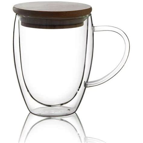 12 Oz Double Walled Coffee Cups Glass Coffee Mugs Clear Coffee Mug With