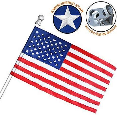 Vedouci American X Flag Kit With Nylon Flag Aluminum Pole Metal