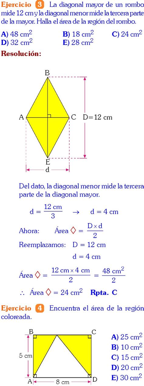 Areas Y Perimetros Problemas Resueltos De Secundaria O Media Pdf Y Videos