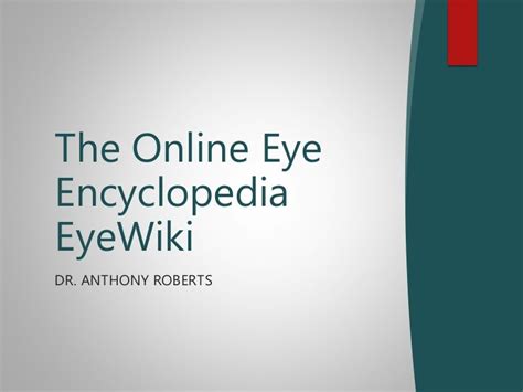 The Online Eye Encyclopedia EyeWiki