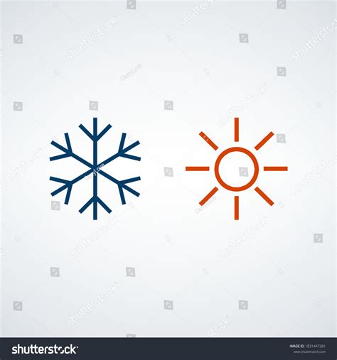 Hot Cold Icon Sun Snowflake Symbols Stock Vector Royalty Free 1831447381 Shutterstock