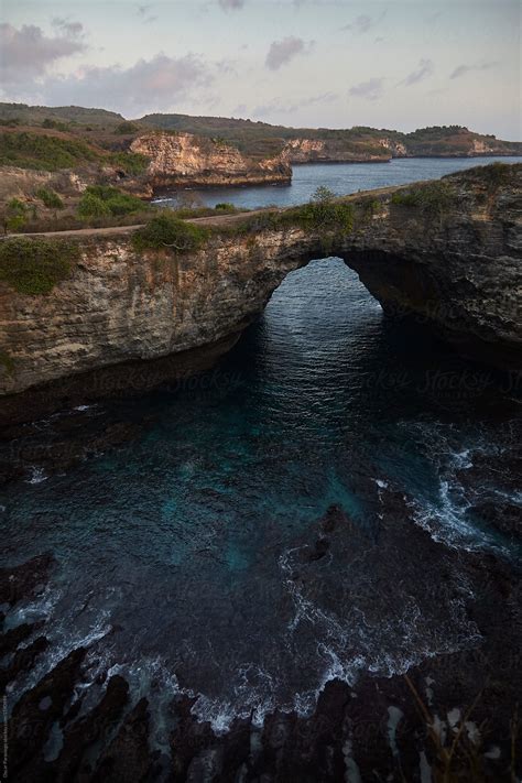 "View From A Cliff Of A Beautiful Natural Beach. Broken Beach Indonesia" by Stocksy Contributor ...