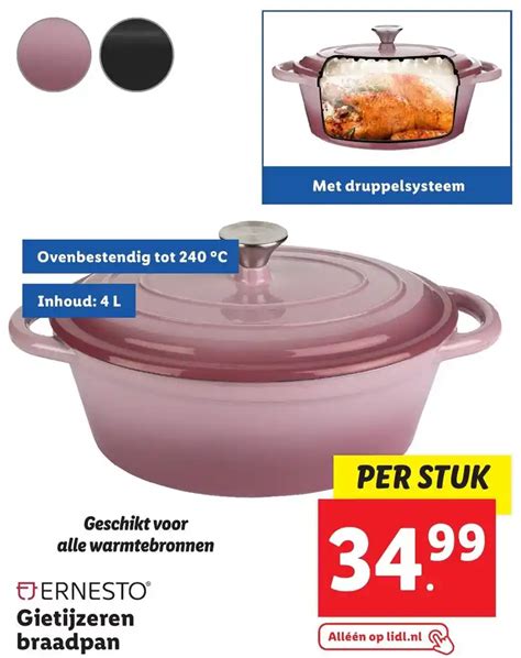 Ernesto Gietijzeren Braadpan Aanbieding Bij Lidl