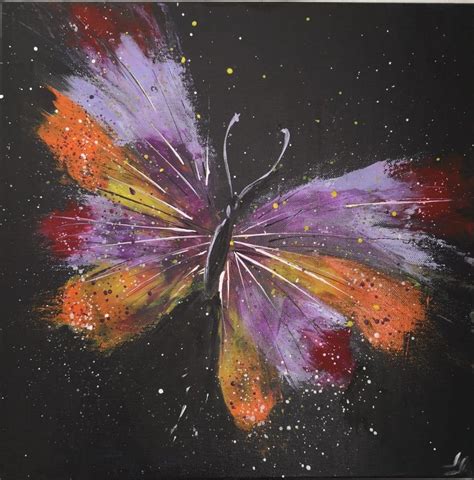 Canvas Acrylic Painting Batterfly Nadezda Hammerschmidt Acryl Auf