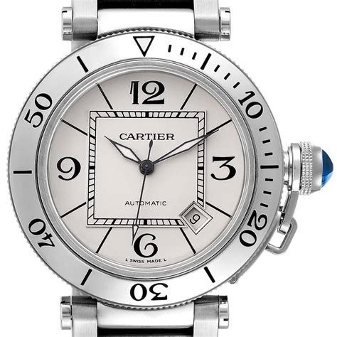 Cartier Pasha Seatimer Stainless Steel Silver Dial Watch W31080m7 Box