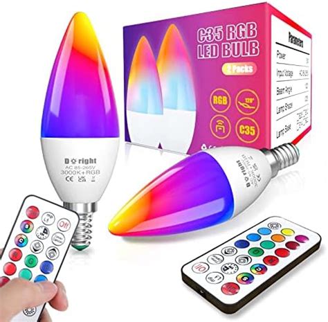 Doright W E Ampoule Bougie C Led Changement De Couleur Avec