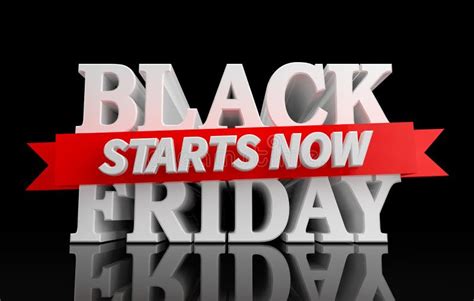 Black Friday Starts Now Word On White Background Illustration 3d Rendering Stock Illustration