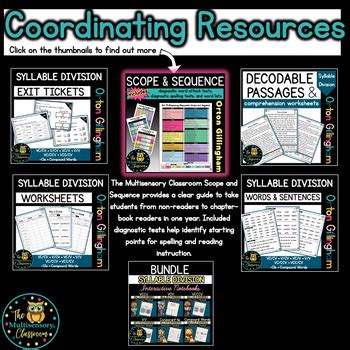 Syllable Division Posters For Orton Gillingham Lessons Tpt