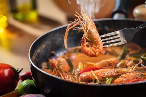 Tom Yum Goong Or Tom Yum Kung Thai Hot And Sour Shrimp Soup In Pan Thai Food In Thai Cuisine