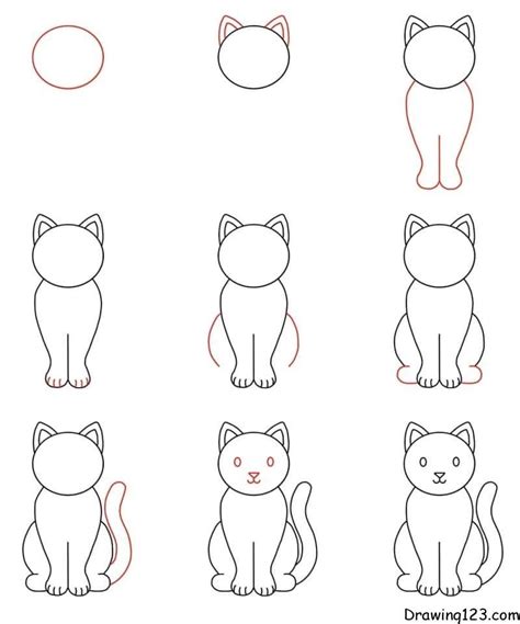 simple cat drawing tutorial