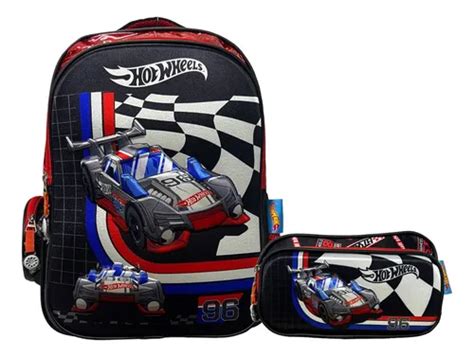 Kit Mochila Hot Wheels Lapicera Original Primaria Envío gratis