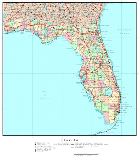 Florida Political Map - Florida Elevation Map By County | Printable Maps