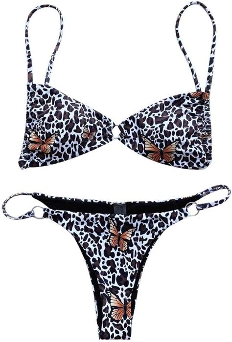 Amazon Yldcn Women S Lingerie Women Sexy Swimwear Leopard Print