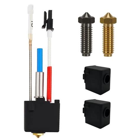 Hotend Hot End Kit d extrudeuse avec couvercles de bloc chauffant et buses trempées en acier