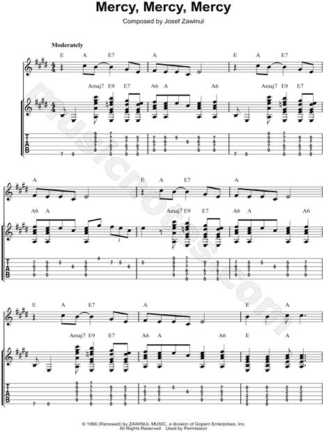 Mercy Mercy Me Guitar Chords