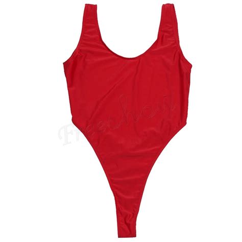 Women One Piece Sexy High Cut Backless Thong Leotard Bikini Swimsuit