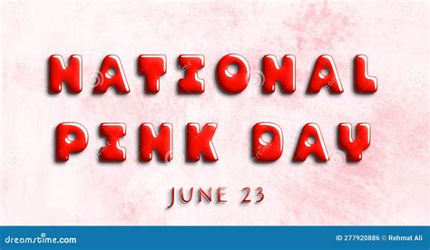 Happy National Pink Day June Calendar Of May Water Text Effect