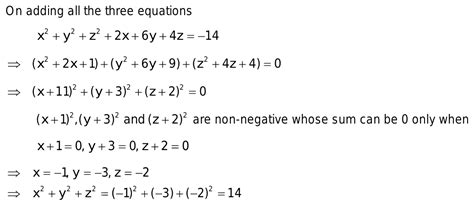 Three Real Numbers X Y Z Are Such That X 2 6y 17 Y 2 4z 1 And Z 2 2x 2