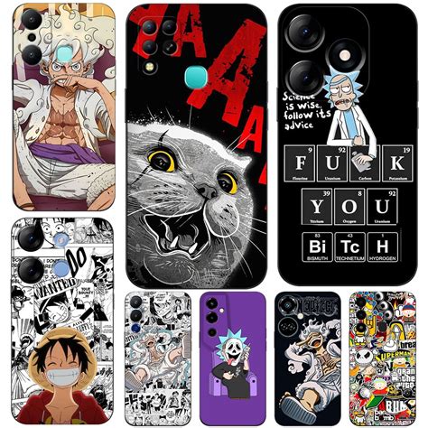 Estojo Para INFINIX Nota HOT I PLAY TECNO POVA Rick De Cobertura Telefônica E O anime