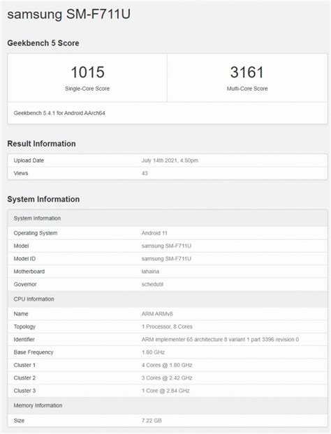 Samsung Galaxy Z Flip3 specs revealed on Geekbench - GSMArena.com news