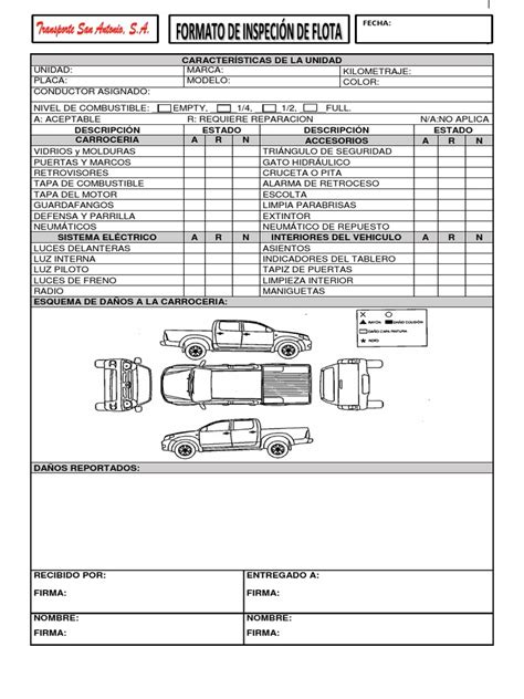 Formato De Inspeccion Pdf